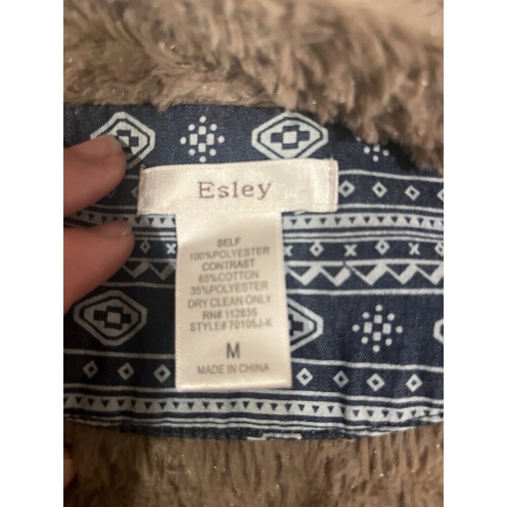 Esley Taupe Fuzzy Faux Fur Open Front Vest Women's Size M Flowy Western Boho - Picture 5 of 9